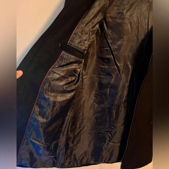 Eletop Wool Blend Peacoat Coat Black NWT Zip Up Hooded Small Winter Fall‎ - Picture 8 of 12